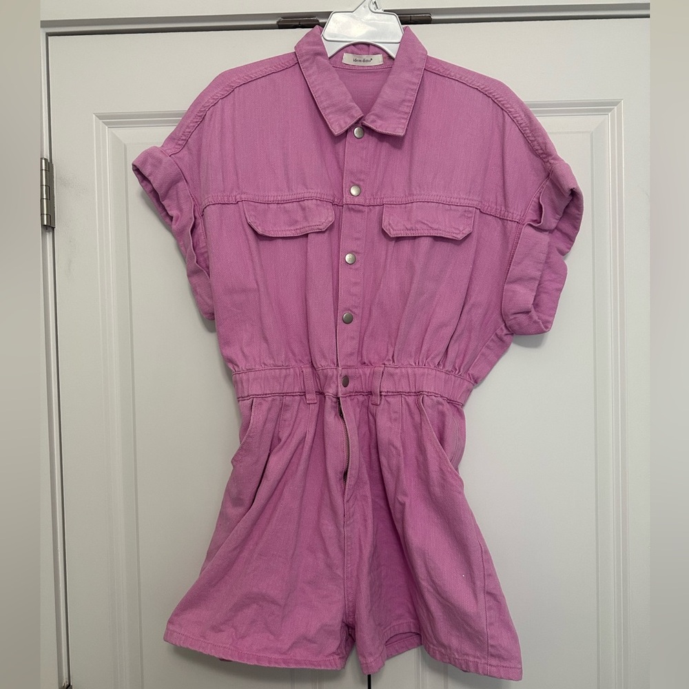 Pink Button-Up Romper